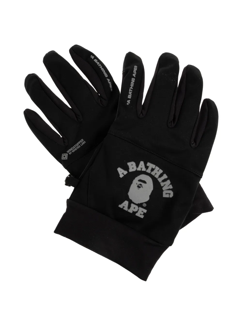 A BATHING APE® logo-print gloves - Nero