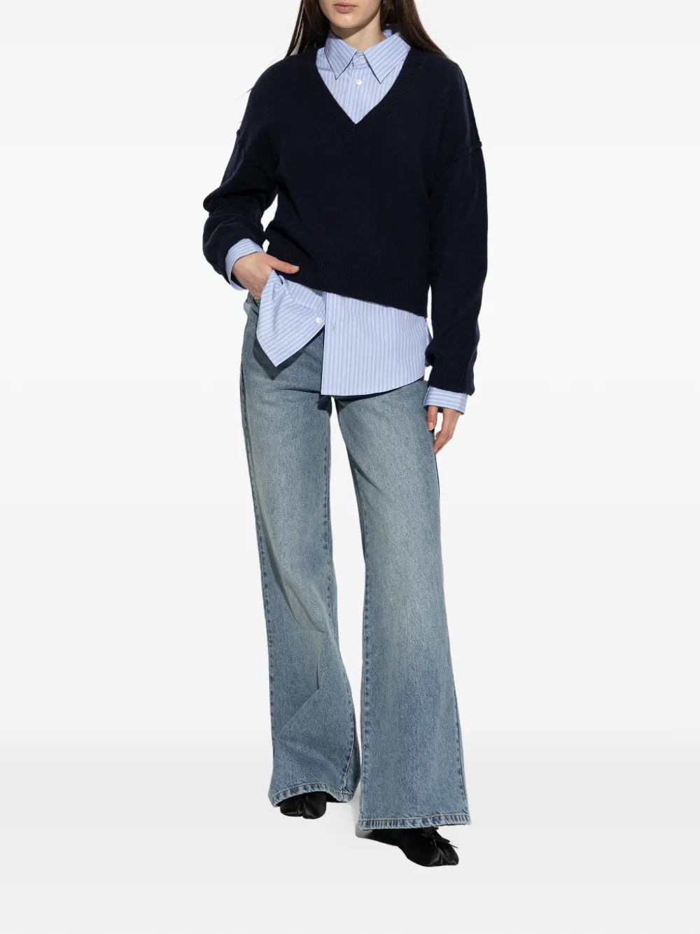  Officine Generale Flared Denim Jeans - Blue 