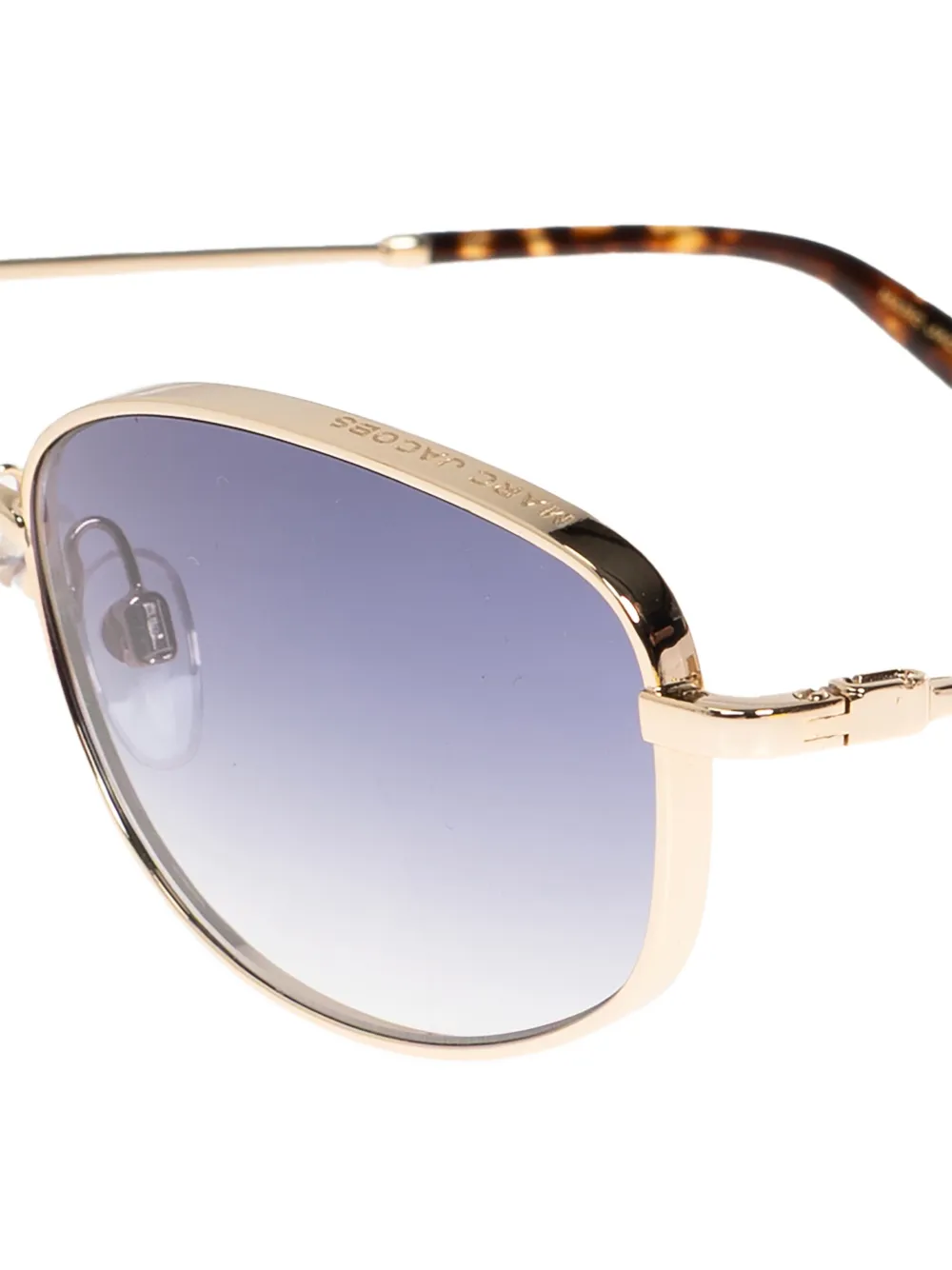Marc Jacobs Eyewear Zonnebril met ovalen montuur en schildpadschild effect Goud