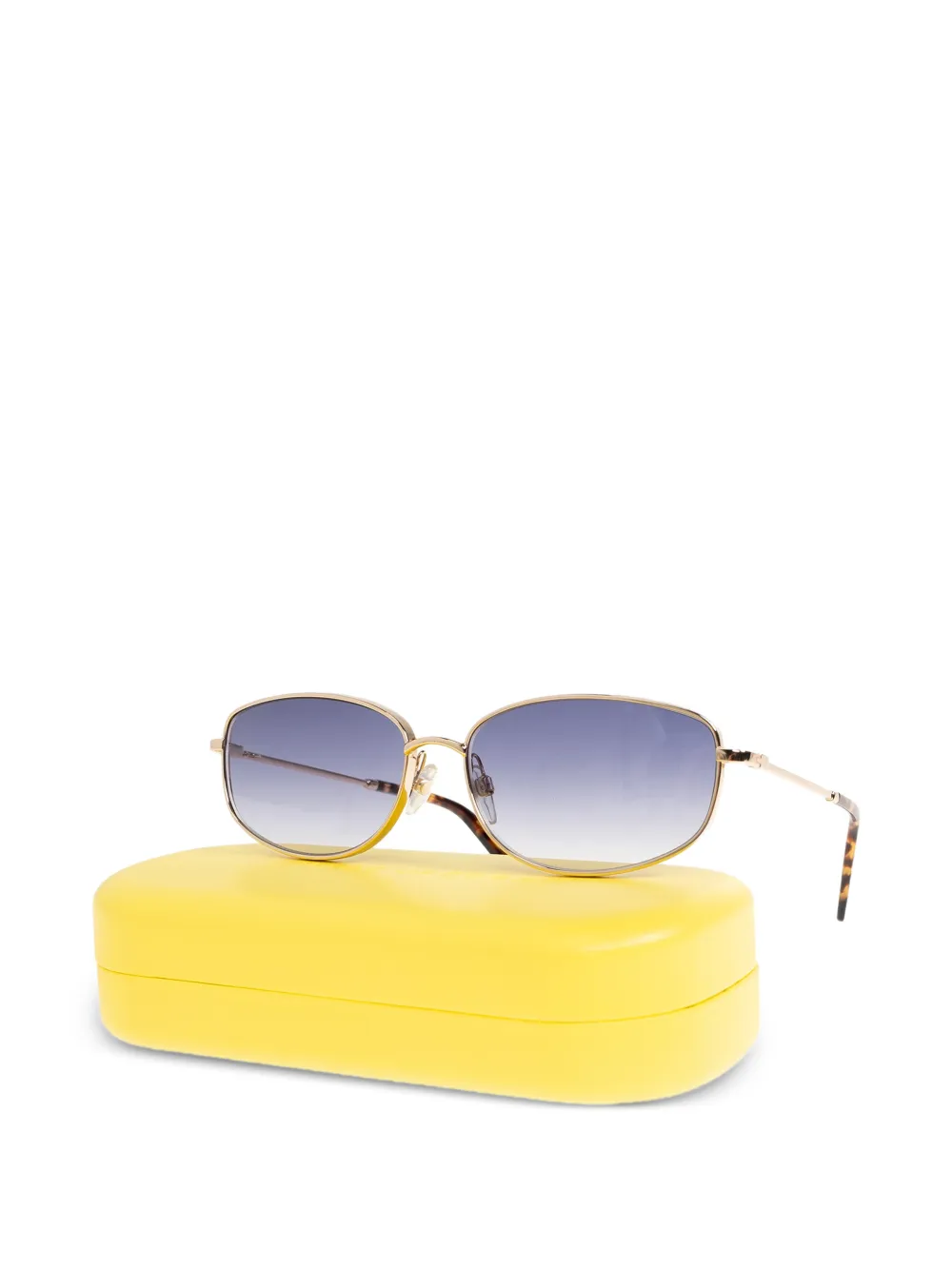 Marc Jacobs Eyewear Zonnebril met ovalen montuur en schildpadschild effect Goud