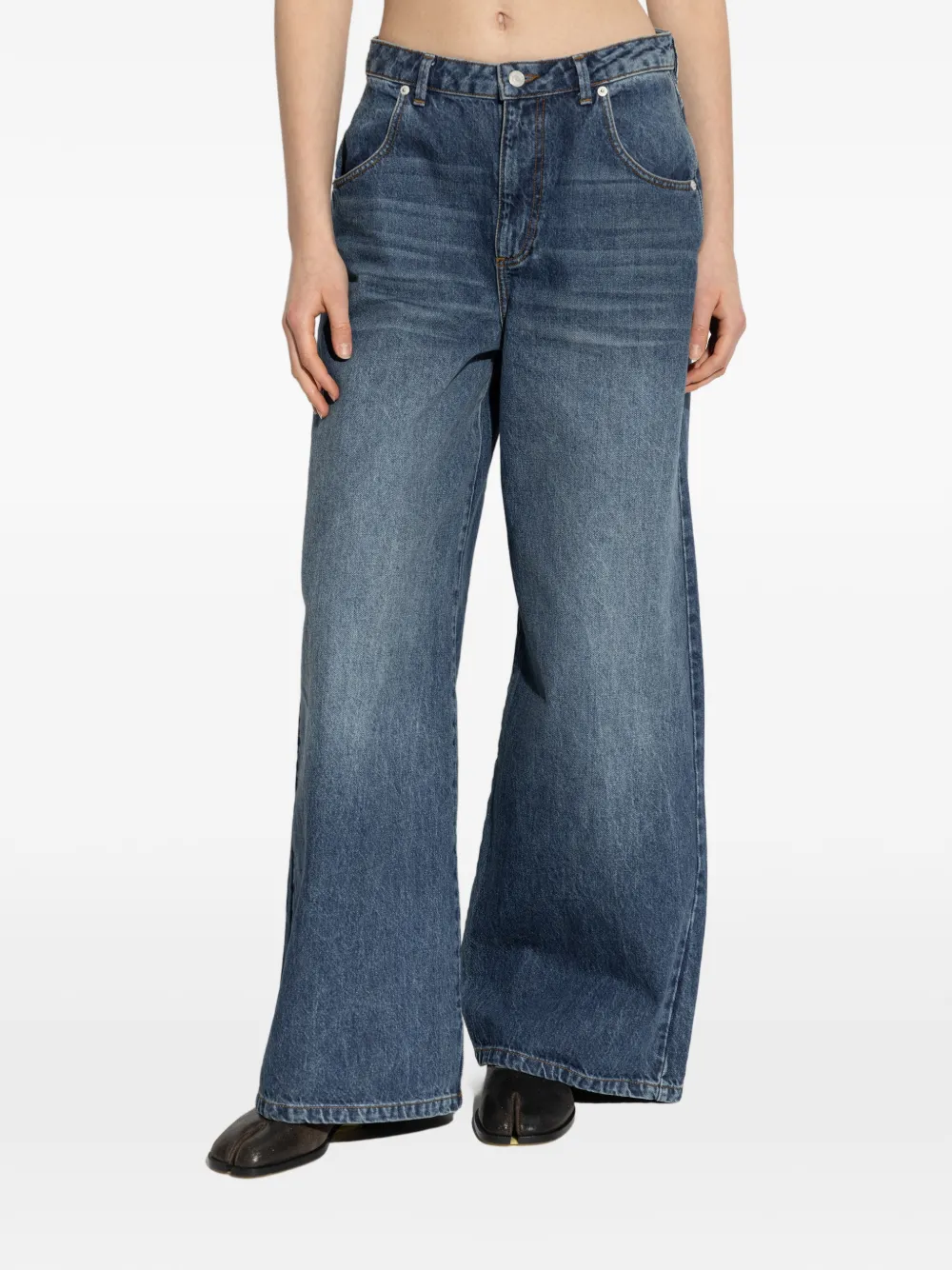 Officine Generale Mora jeans met wijde pijpen Blauw