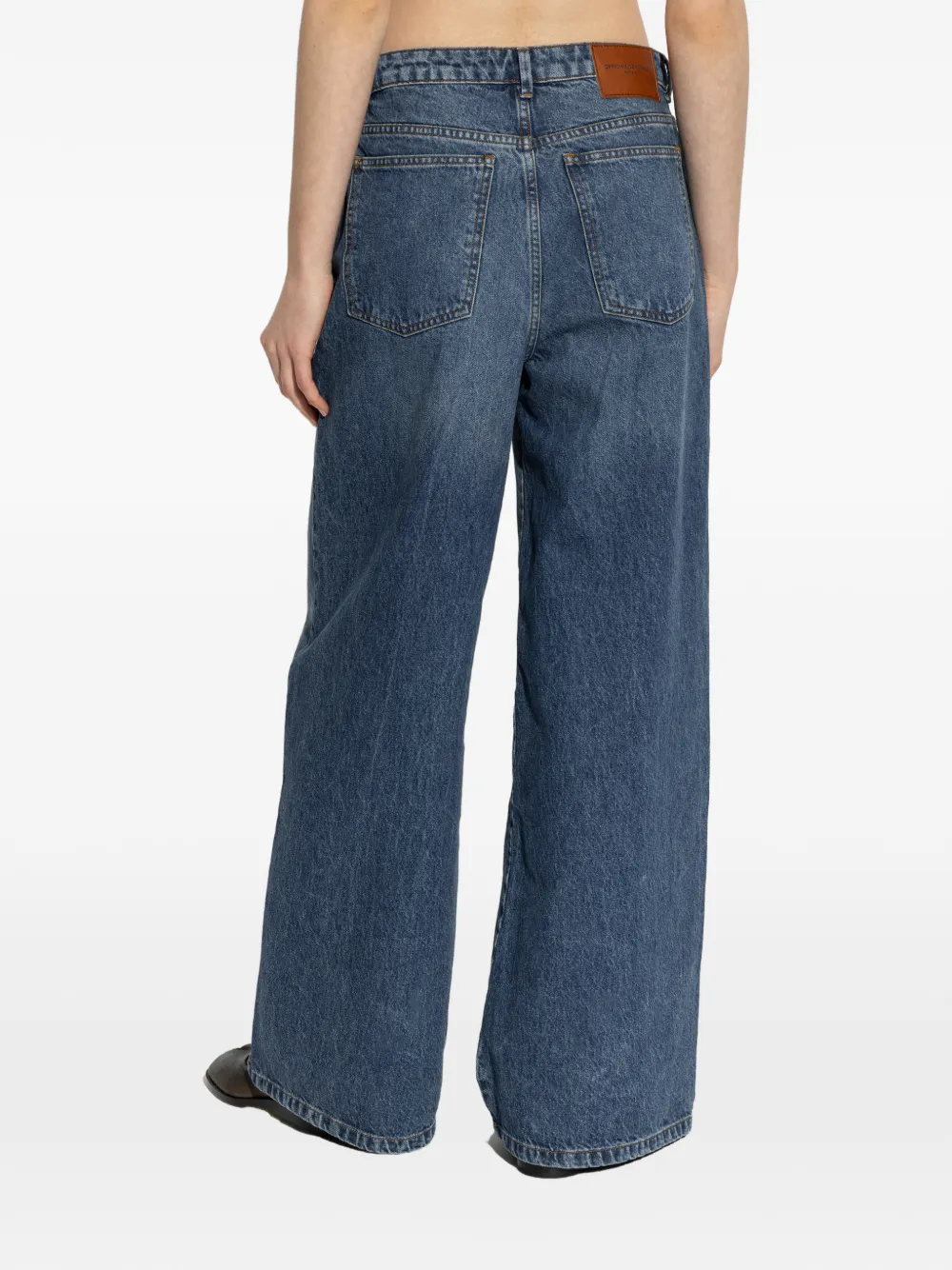 Officine Generale Mora jeans met wijde pijpen Blauw
