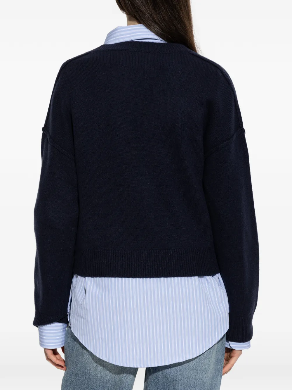 Officine Generale Misty trui met V-hals Blauw