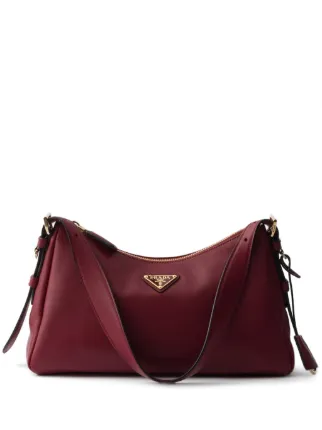 Prada Aimée Medium Leather Shoulder Bag | Red | FARFETCH