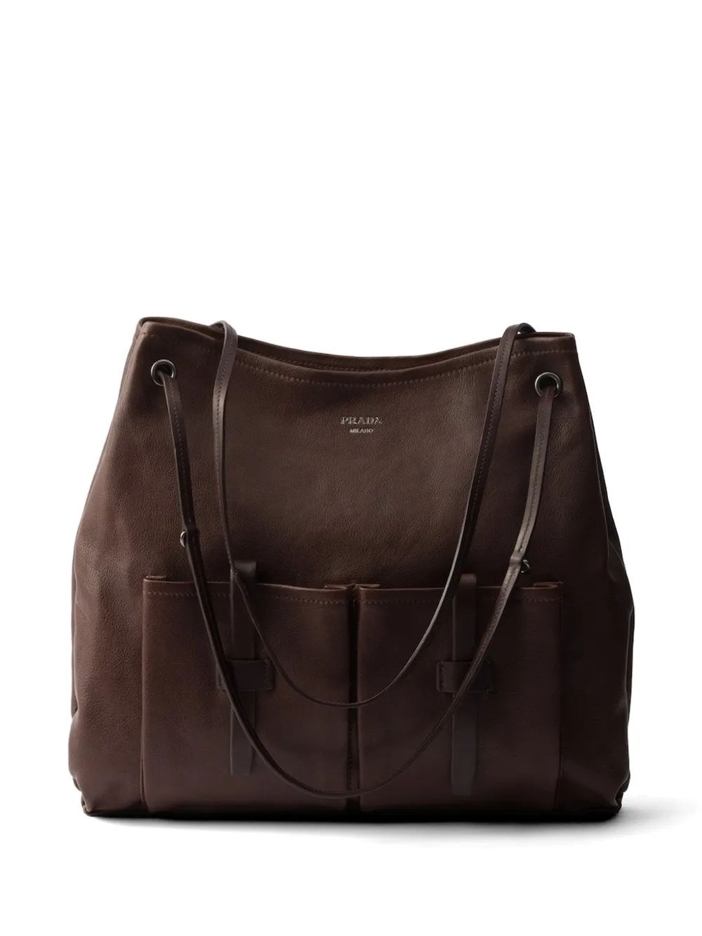 Prada large pockets shoulder bag - Marrone