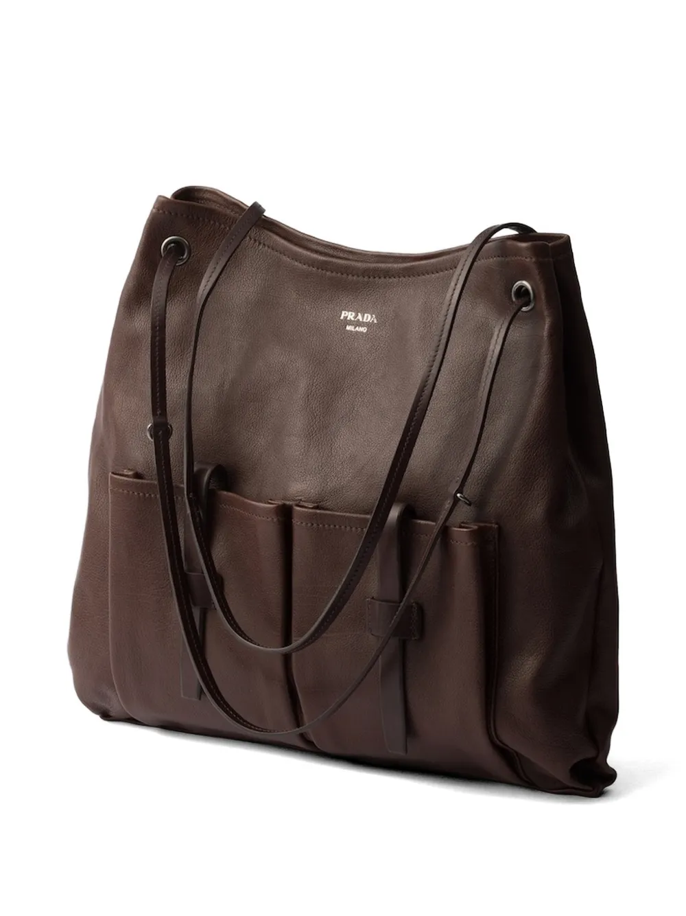 Prada Route grote schoudertas Bruin