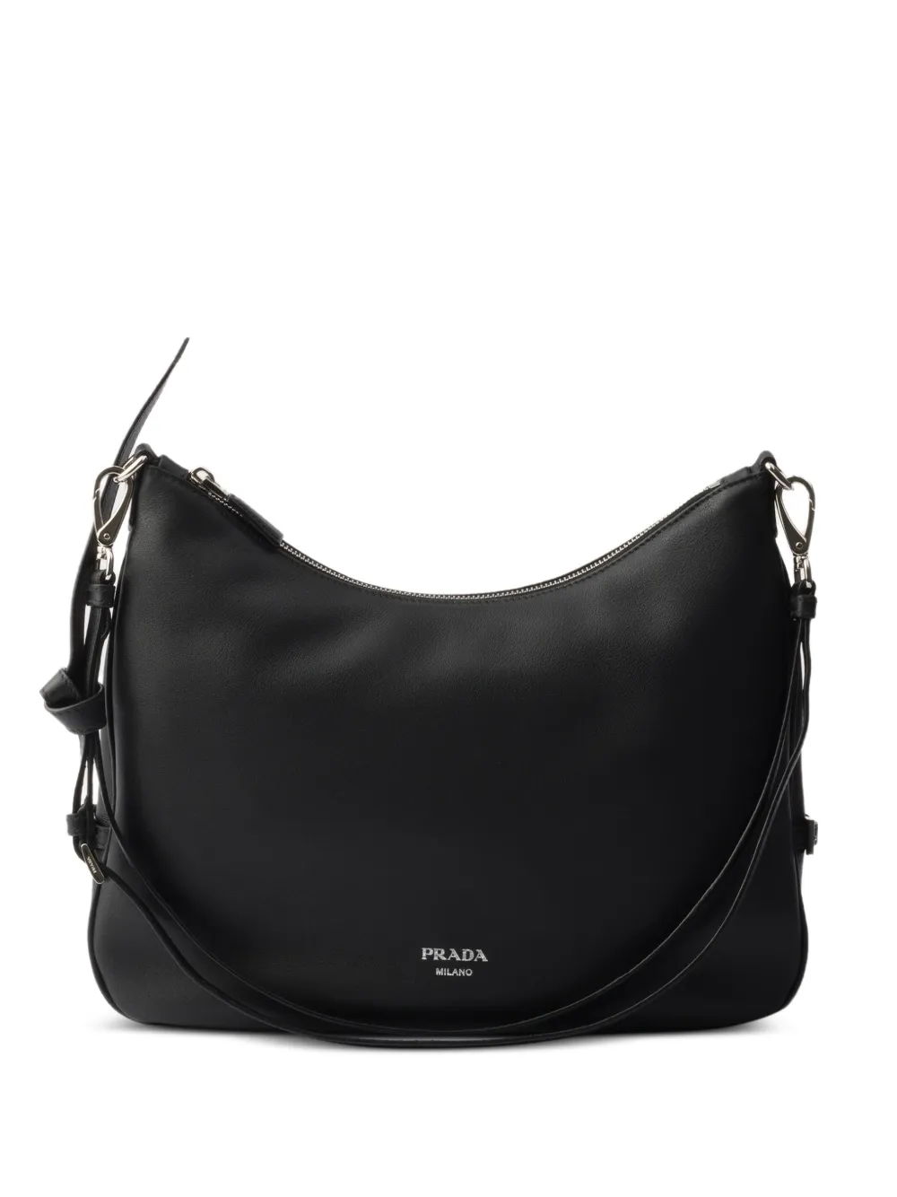 Prada large adjustable embossed shoulder bag - Nero