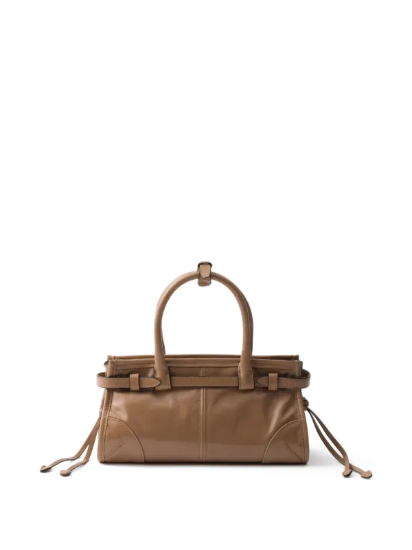 Prada Bonnie レザーハンドバッグ ミニ | ブラウン | FARFETCH JP