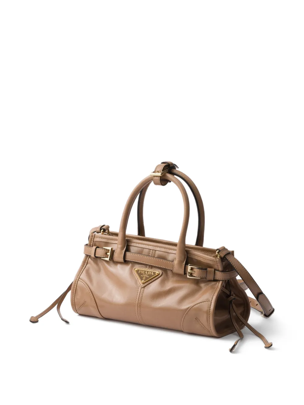 早い者勝ち！✧︎*希少⟡.PRADA ハンドバッグ ブラウン レザー Prada Bonnie レザーハンドバッグ ミニ | ブラウン | FARFETCH JP