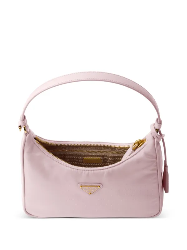 PRADA バッグ　ピンク　2005年購入　未使用　小さなシミあり Prada Re-Edition 2005 triangle-logo Mini Bag | Pink | FARFETCH