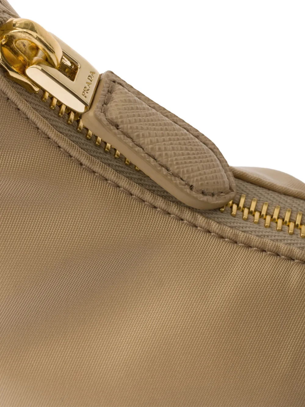 Prada 2005 Re-Edition kleine shopper met rits Beige