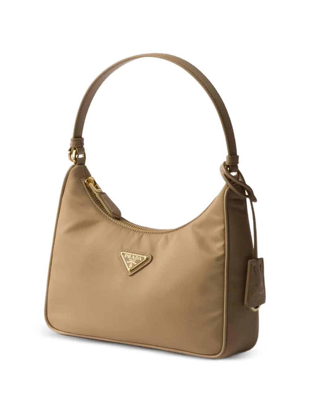 Prada 2005 Re-Edition kleine shopper met rits Beige