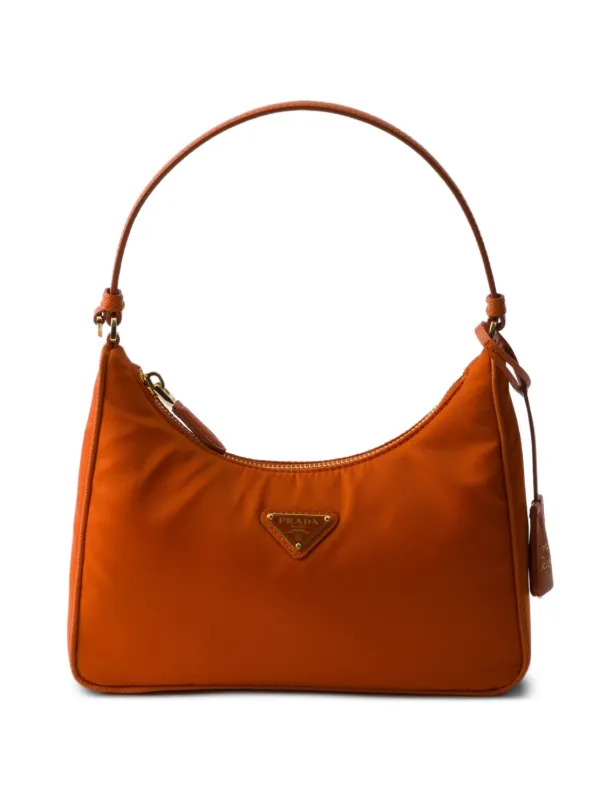 Prada Mini Re-Edition 2005 Zip Shoulder Bag | Orange | FARFETCH
