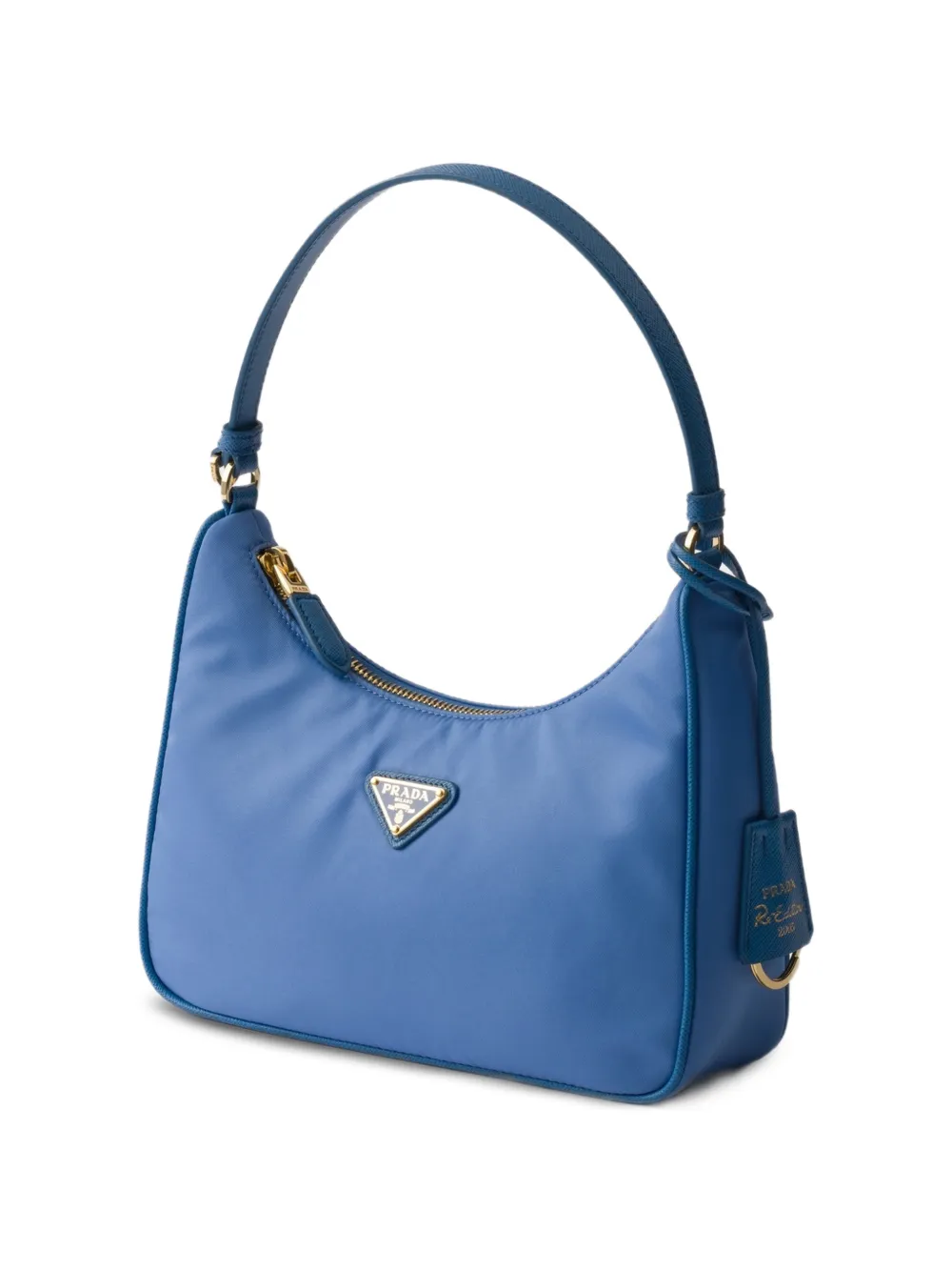  Prada Mini Re-edition 2005 Triangle-logo Tote Bag - Blue 