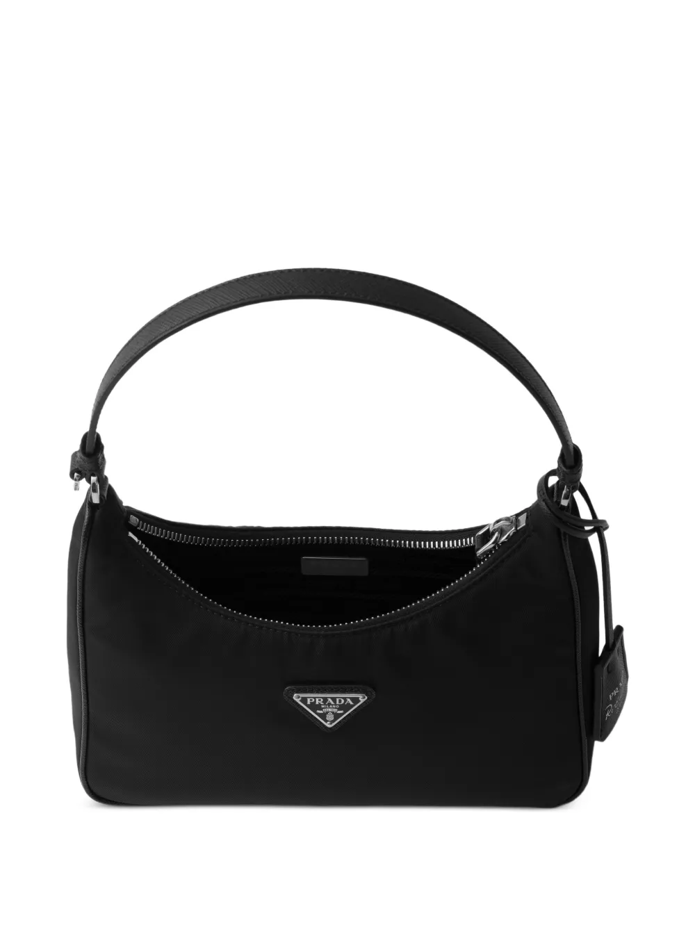 Prada 2005 Re-Edition mini-schoudertas met triangel-logo Zwart