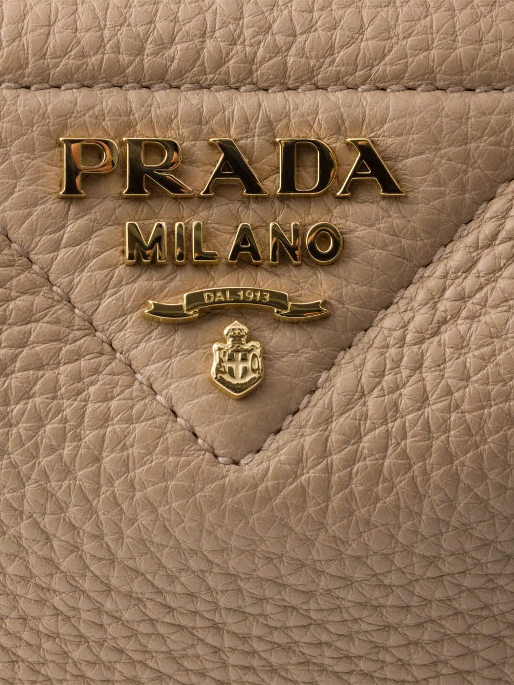Prada Kleine shopper met logo Beige