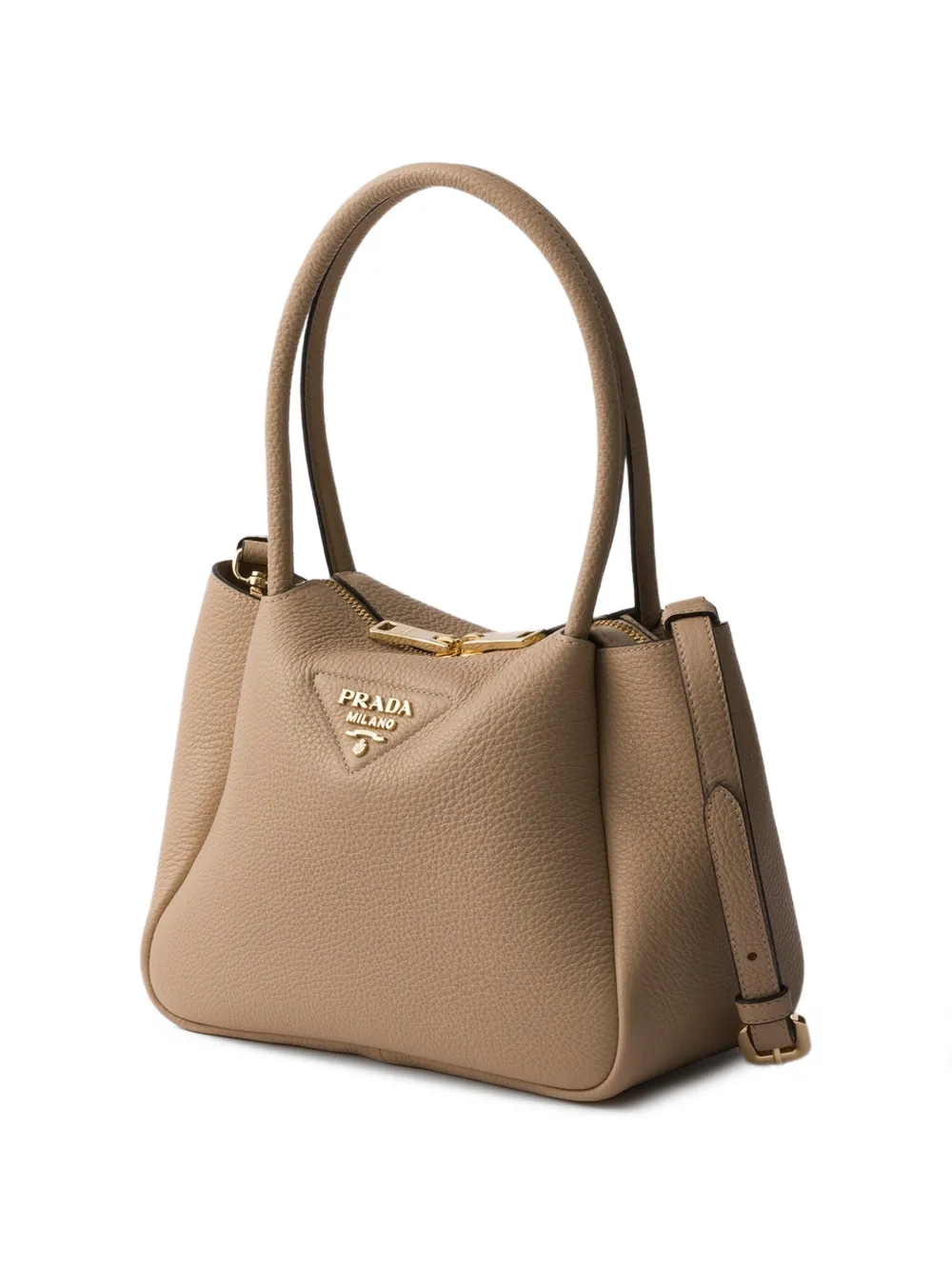 Prada Kleine shopper met logo Beige