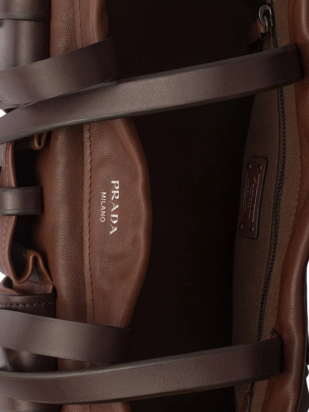 Prada Route grote leren shopper Bruin