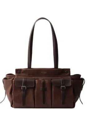 Prada Explore レザーハンドバッグ M | ブラウン | FARFETCH JP
