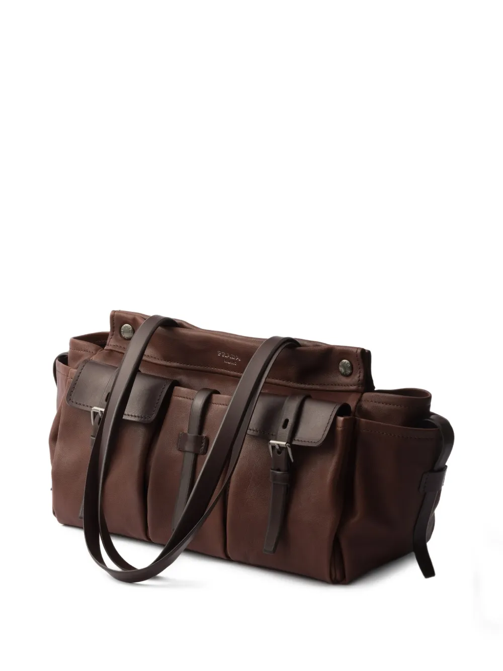  Prada Route Pocket Tote Bag - Brown 