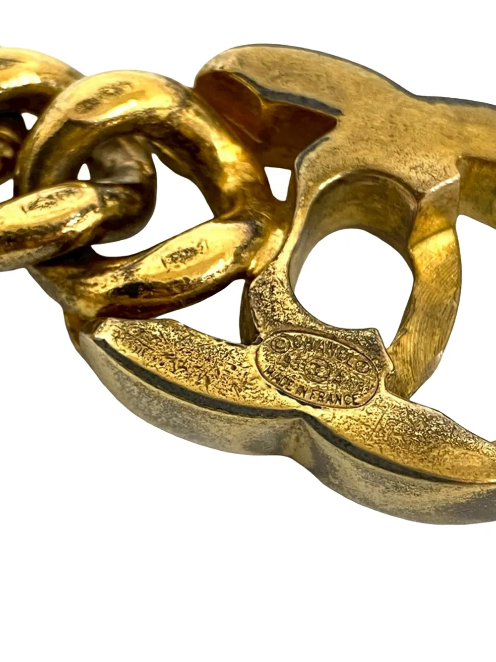 1995 Cc Gold Plated Turn Lock Chain Bracelet