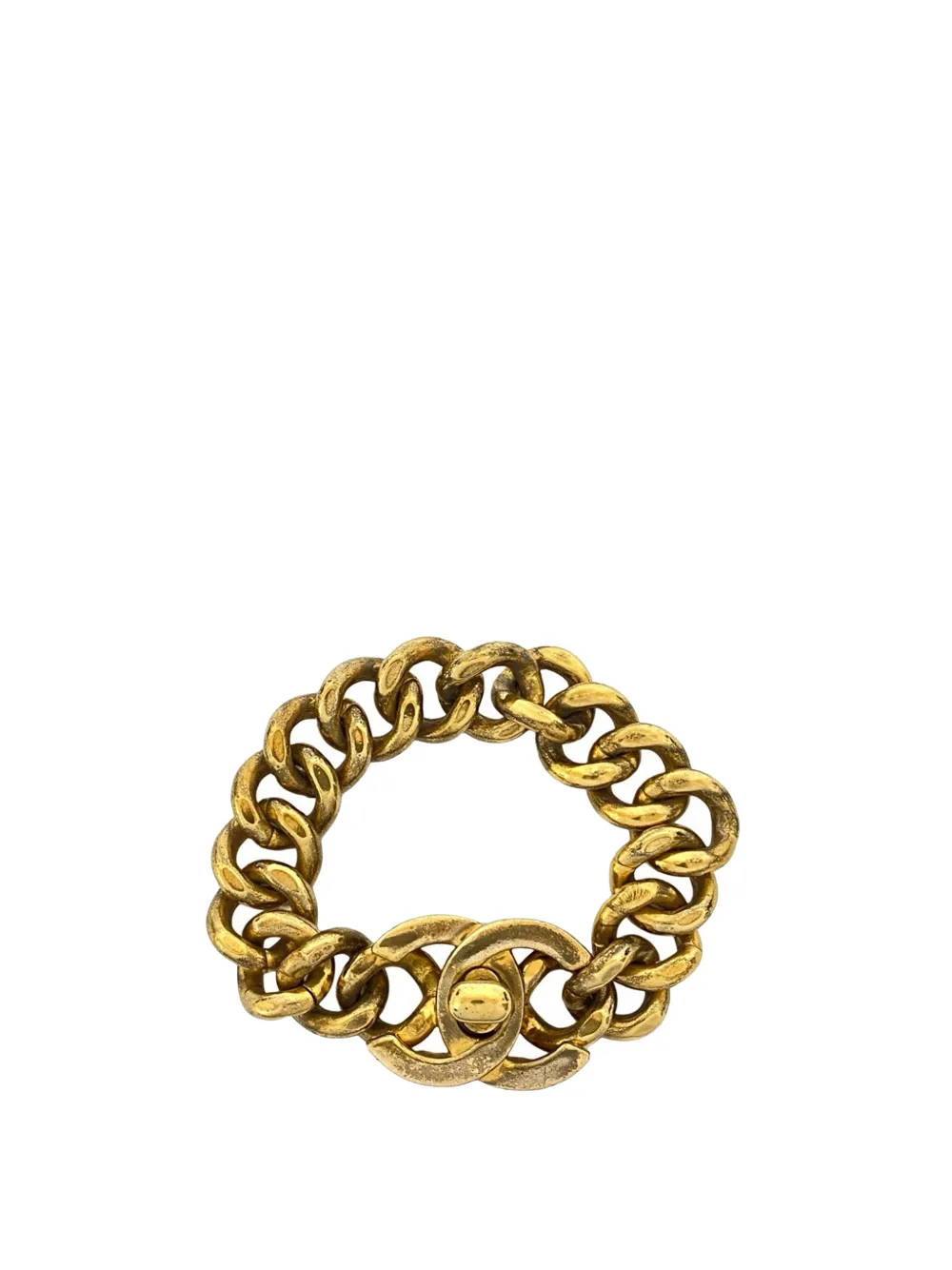 CHANEL Pre-Owned Bracciale CC a catena placcato oro 1995