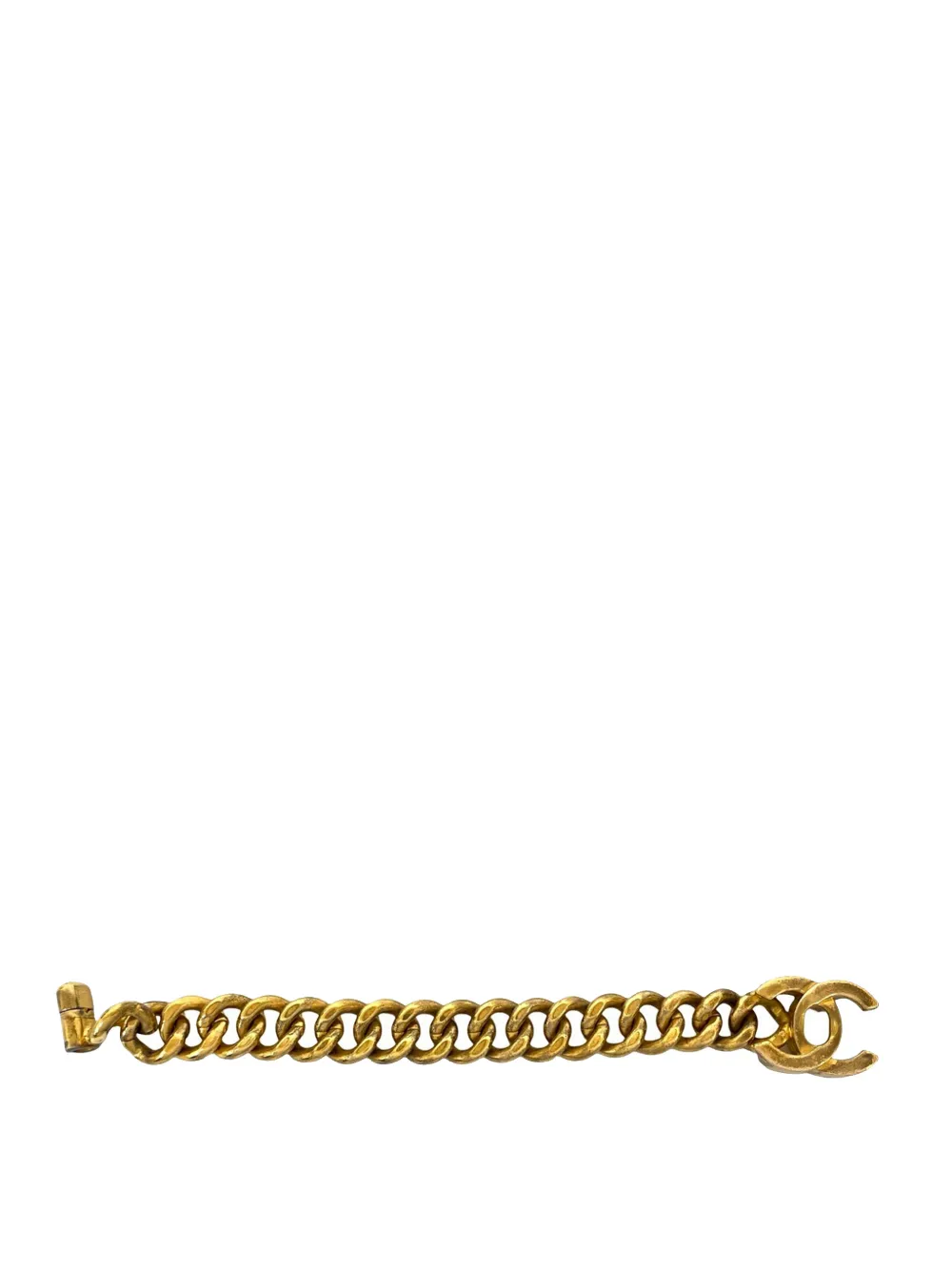 1995 Cc Gold Plated Turn Lock Chain Bracelet