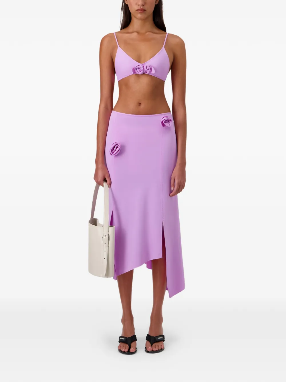  Coperni Floral Asymmetric Mid Skirt - Purple 