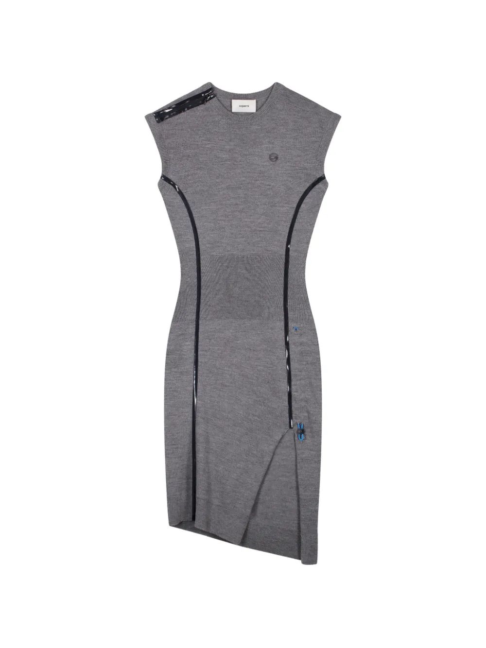 Coperni side-gathering cap-sleeve mini dress - Grigio