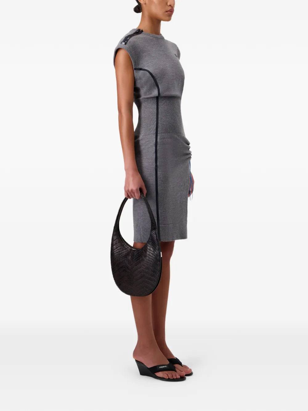 Coperni Gesmockte mini-jurk met kapmouwen Grijs