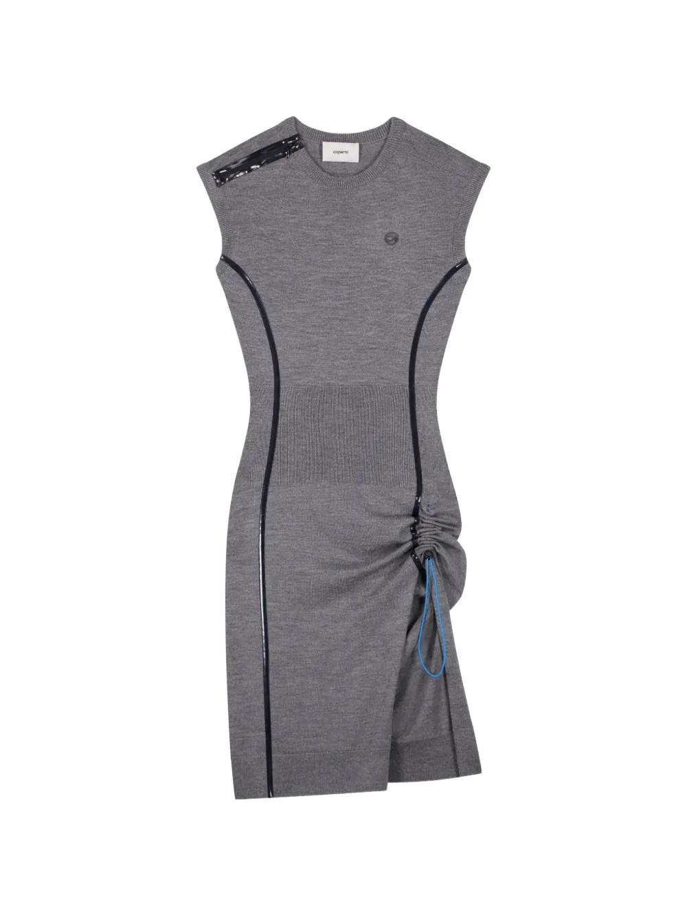 Coperni side-gathering cap-sleeve mini dress - Grey