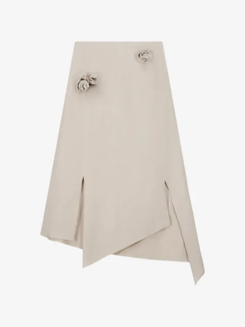 Coperni floral-detail asymmetric midi skirt
