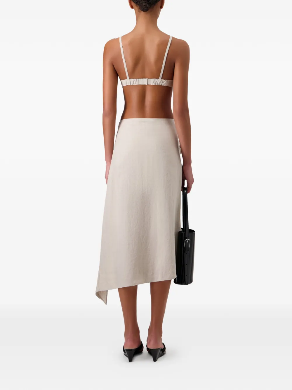 Coperni Asymmetrische midi-rok met bloemendetail Beige