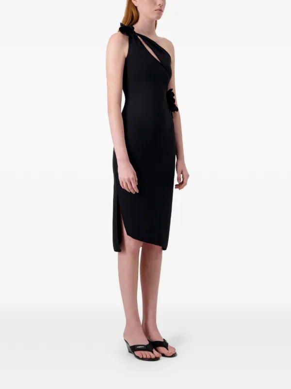 coperni asymmetric mini dress Coperni Asymmetric Mini Flower Gown