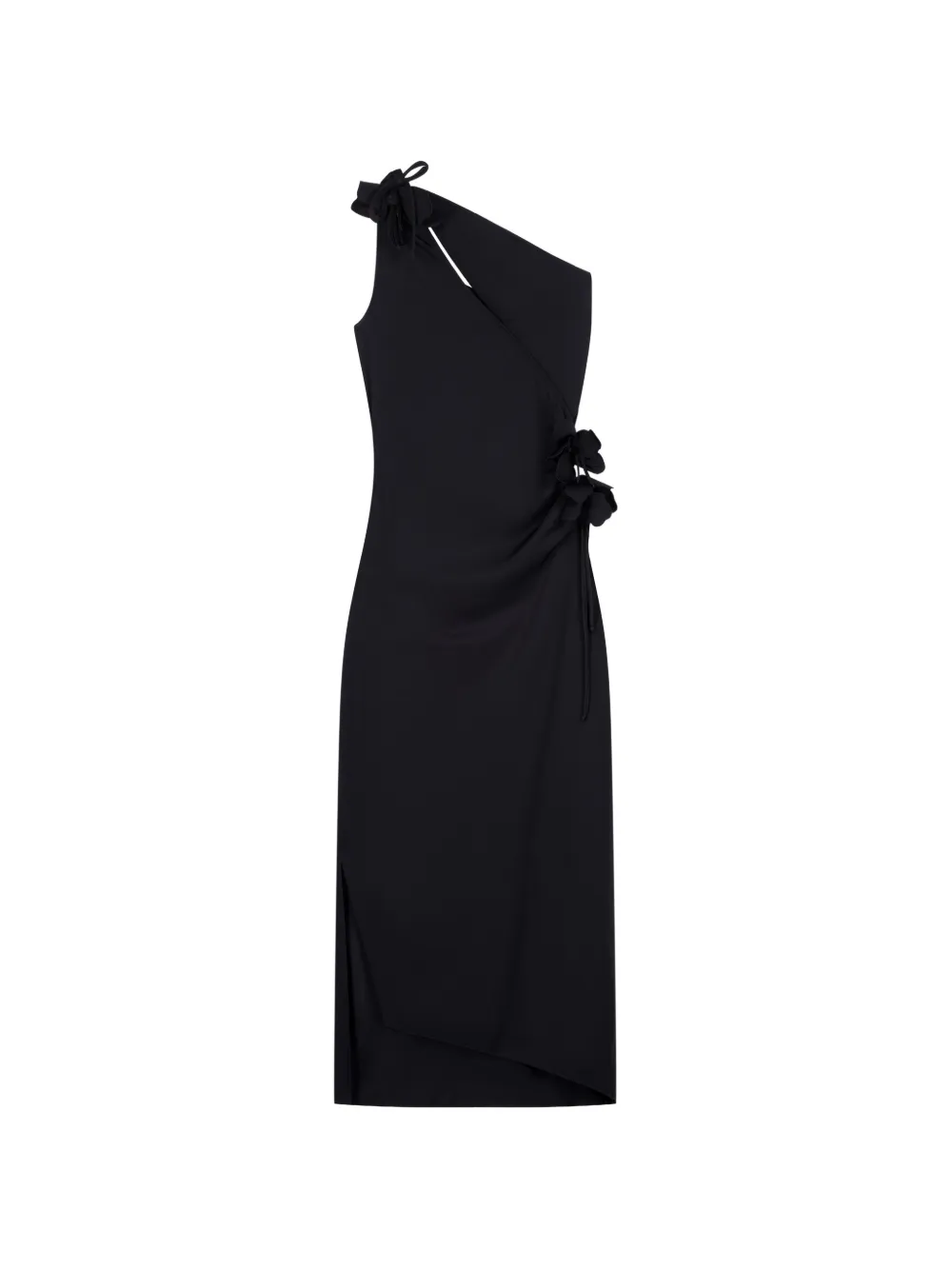 Coperni asymmetric mini flower dress - Schwarz