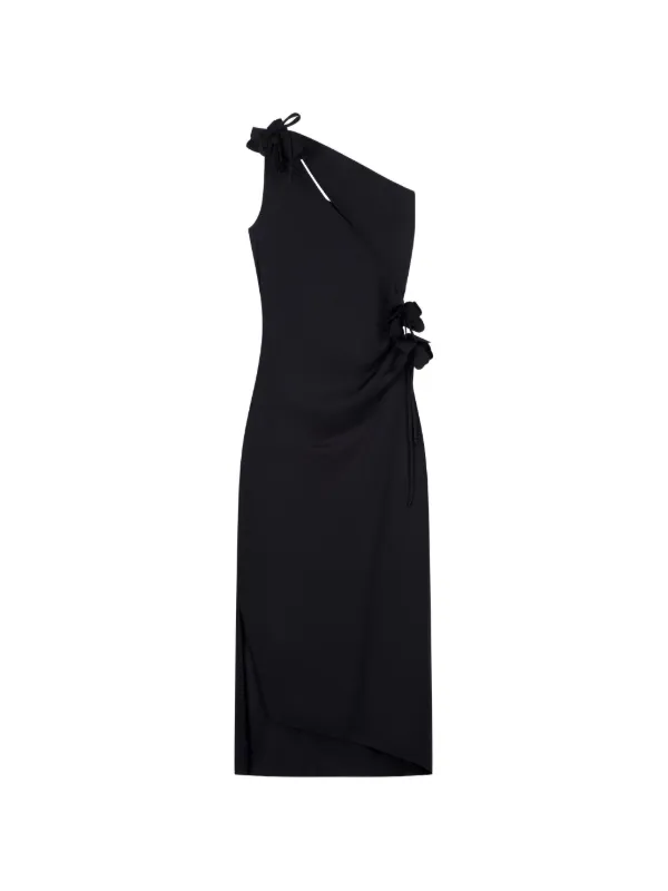coperni asymmetric flower mini dress | Black Millà Women's Wonderful White women 2024 out neckline punctuated by Size:FR 48 - Preorder