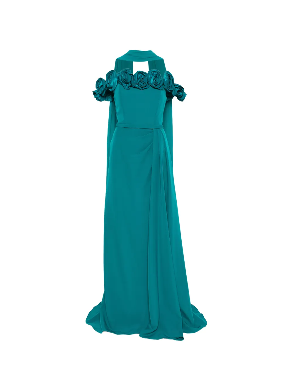 Marfil Barcelona floral-appliqué maxi dress - Green