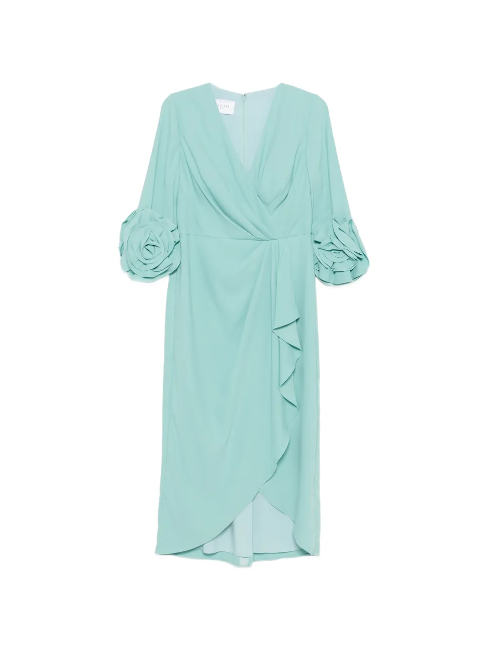 Rosa Clará Abito midi floreale con ruches - Blu