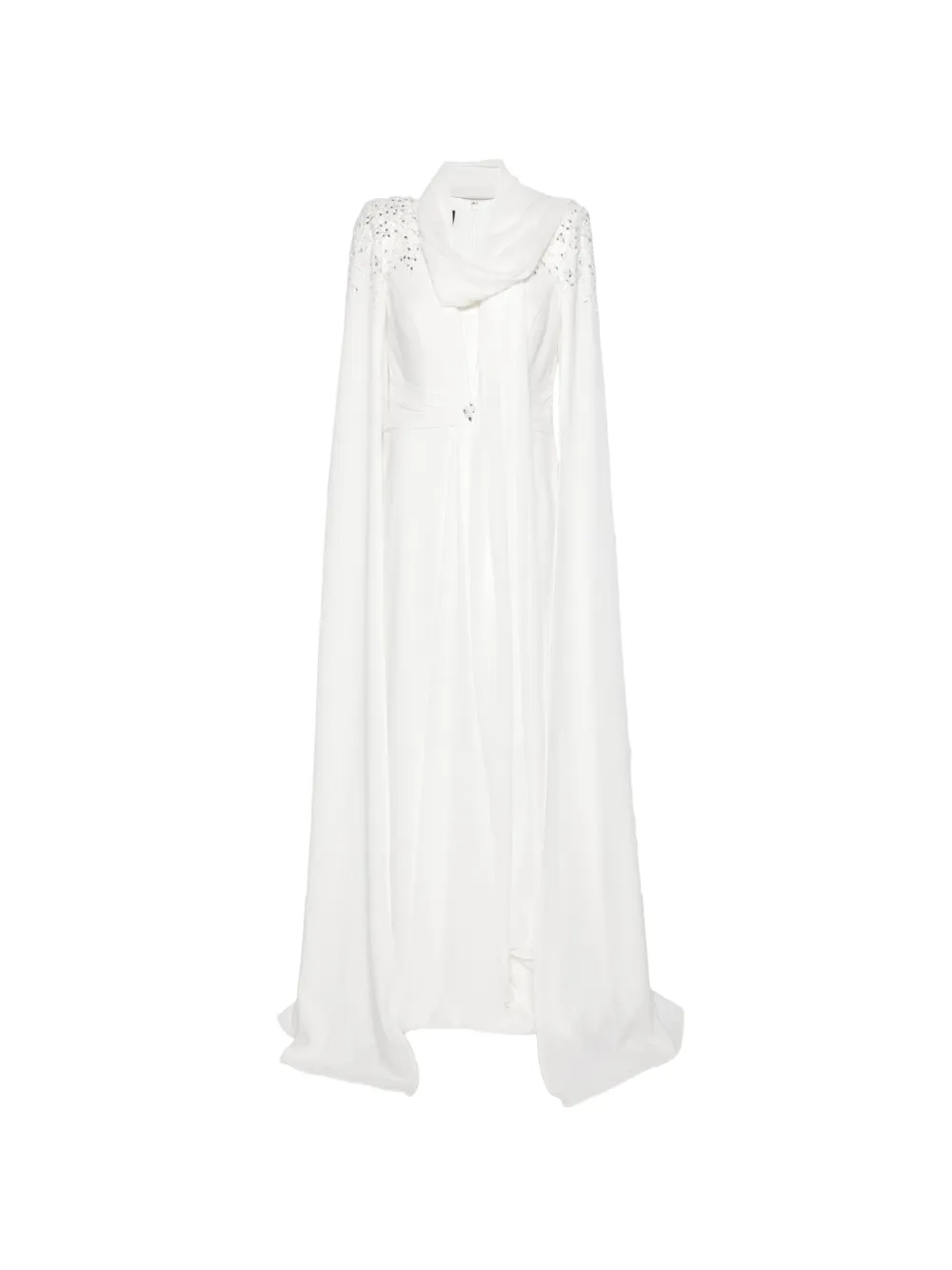 THE COUTURE CLUB embellished cape gown