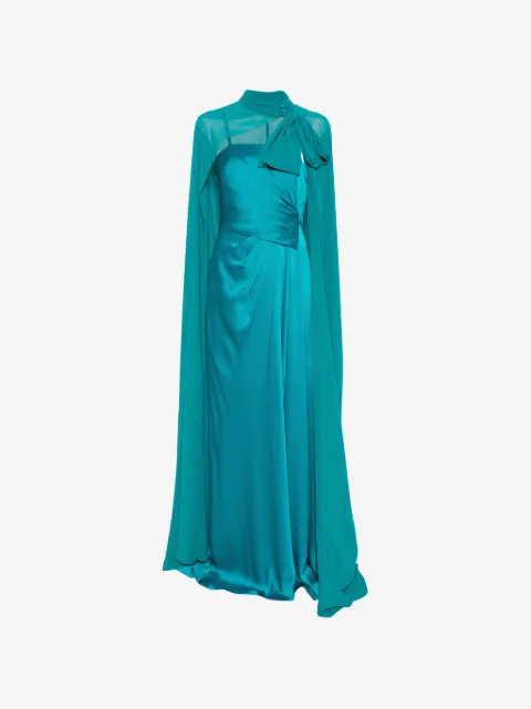 Rosa Clará  cape-effect draped gown 