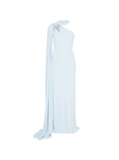 Rosa Clará Celeste embellished one-shoulder dress