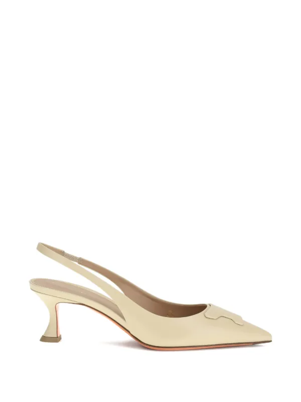 Santoni Almond Toe Taylor Pumps in Neutrals