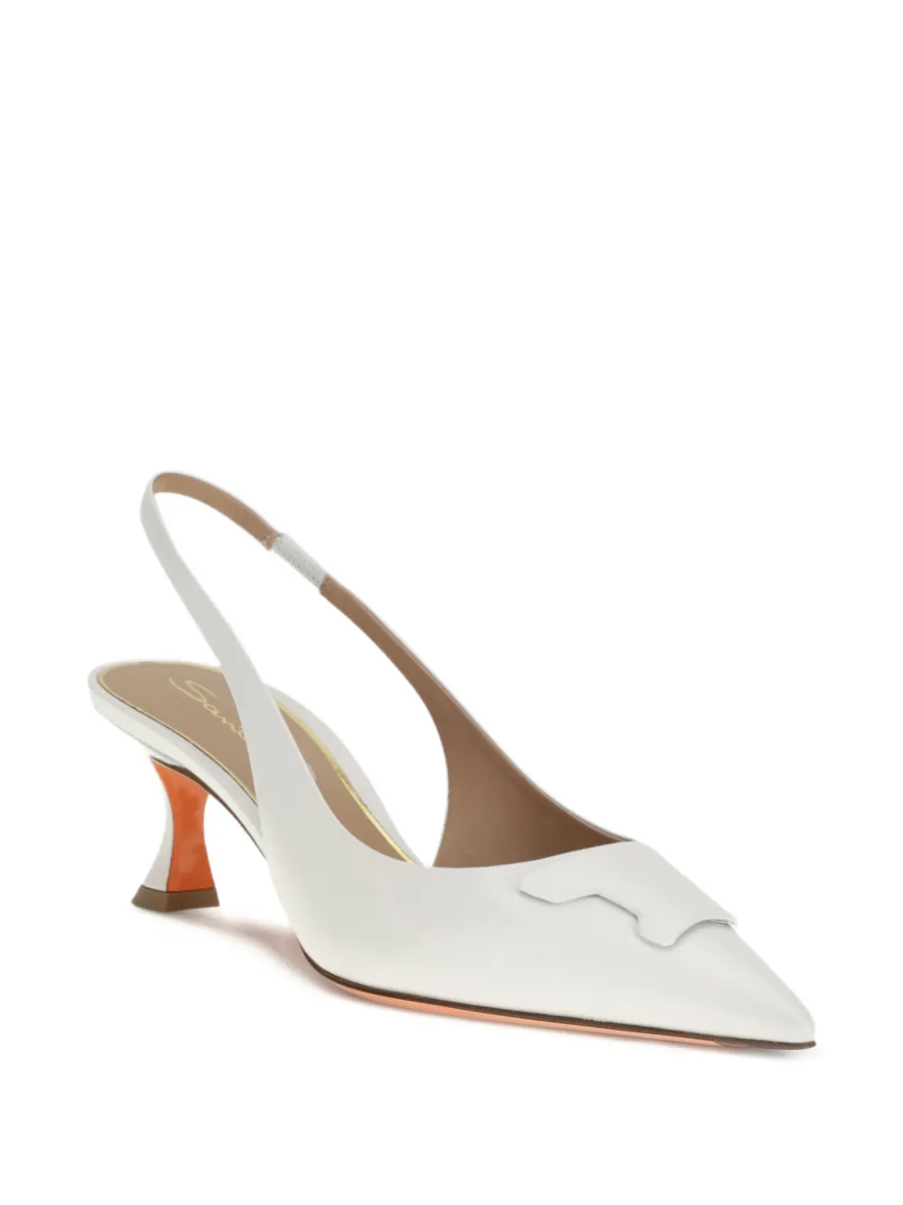 Santoni Slingback pumps met gesp Wit