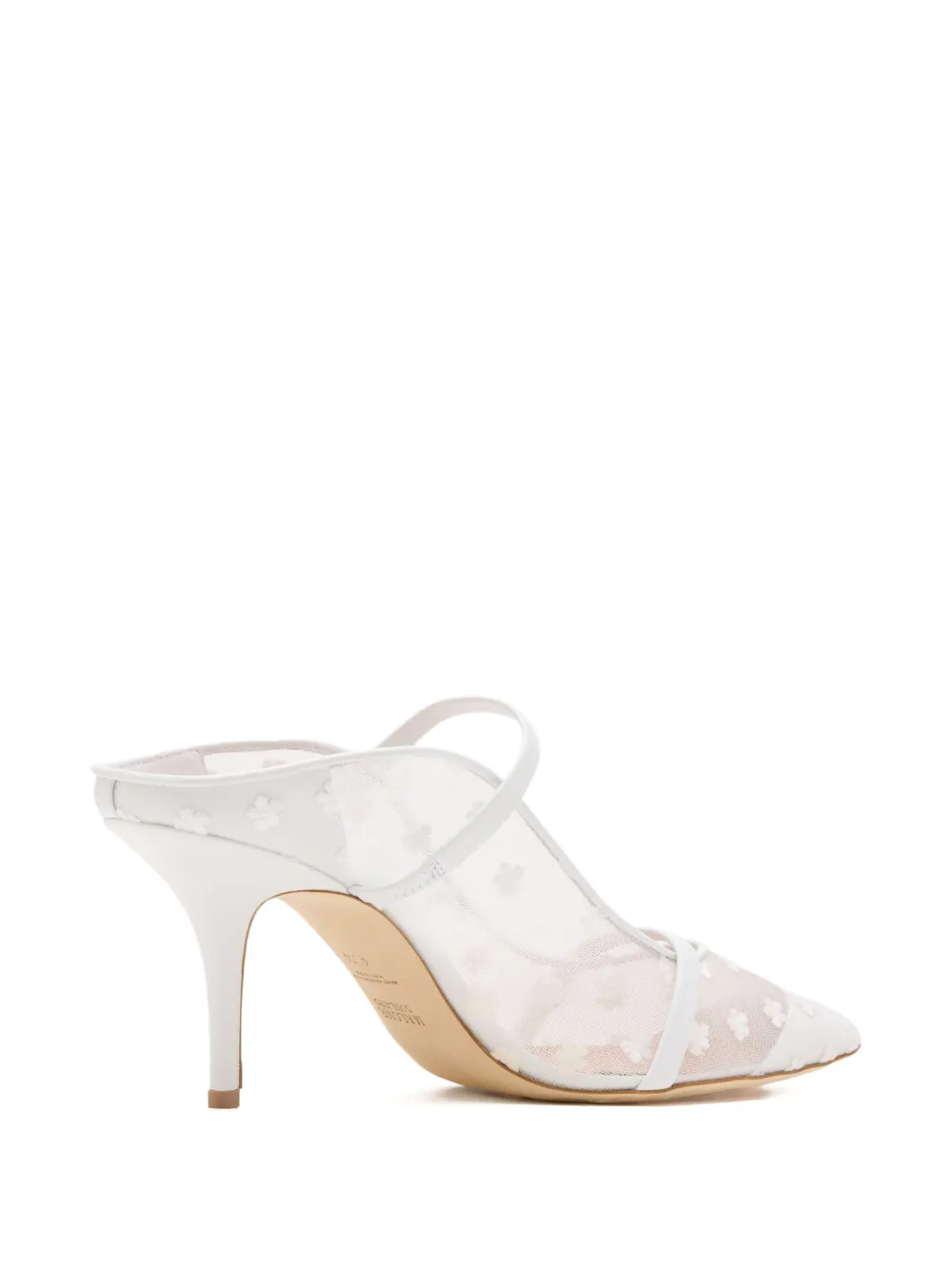 Malone Souliers Muiltjes met bloemapplicatie Wit