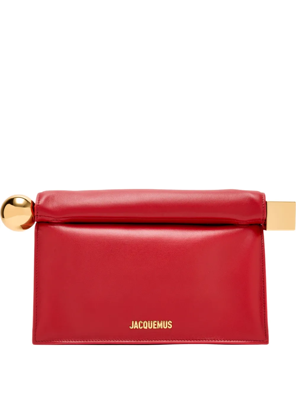 Jacquemus golden hardware clutch bag - Rosso