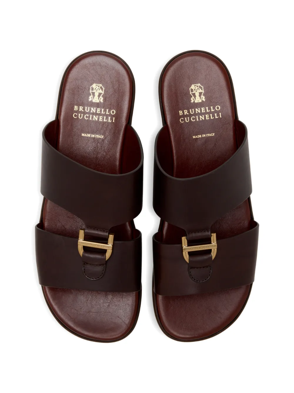 Brunello Cucinelli Sandalen met gespbandje Bruin