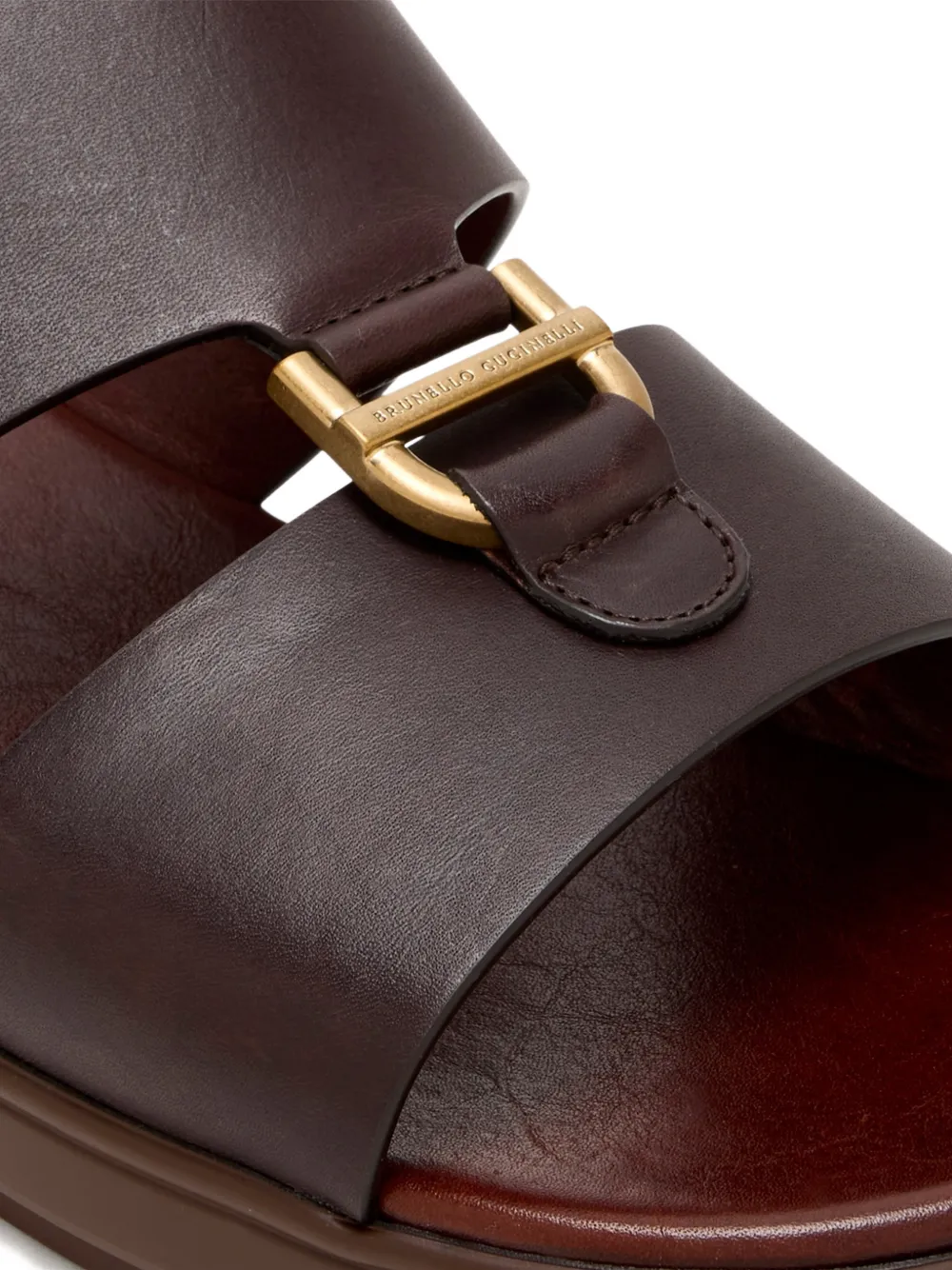 Brunello Cucinelli Sandalen met gespbandje Bruin