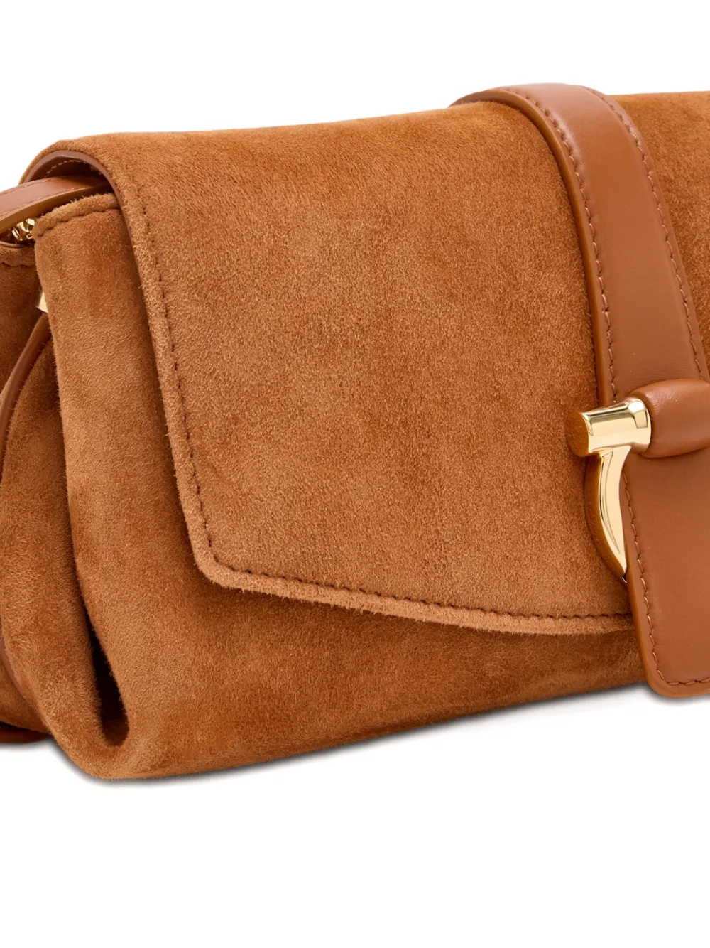 Ferragamo Mini-schoudertas met gesp Bruin