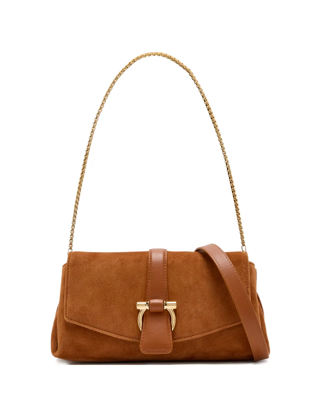 Ferragamo mini buckle satchel shoulder bag - Marrone