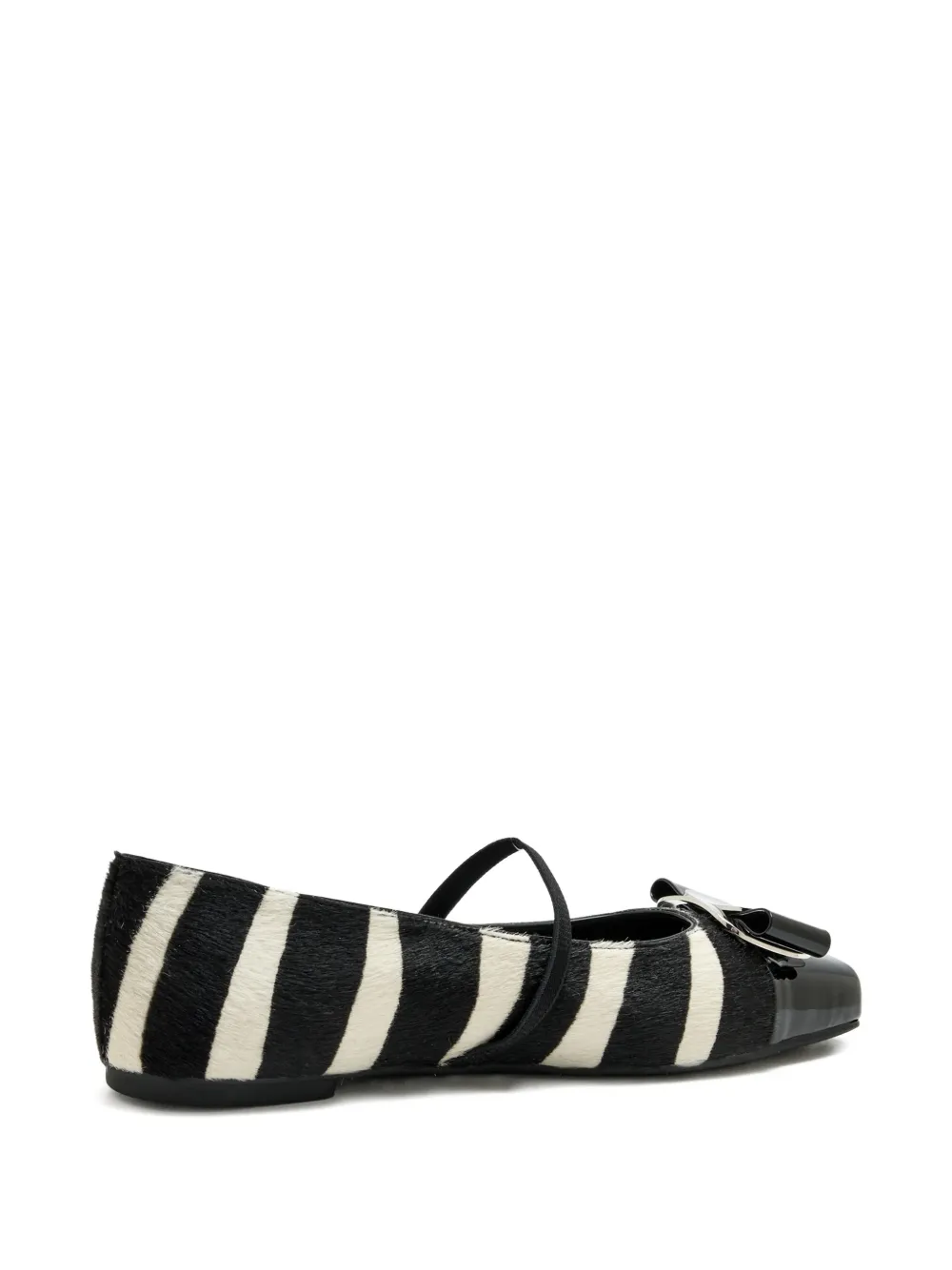 Ferragamo Vara ballerina's met zebraprint en strik Zwart